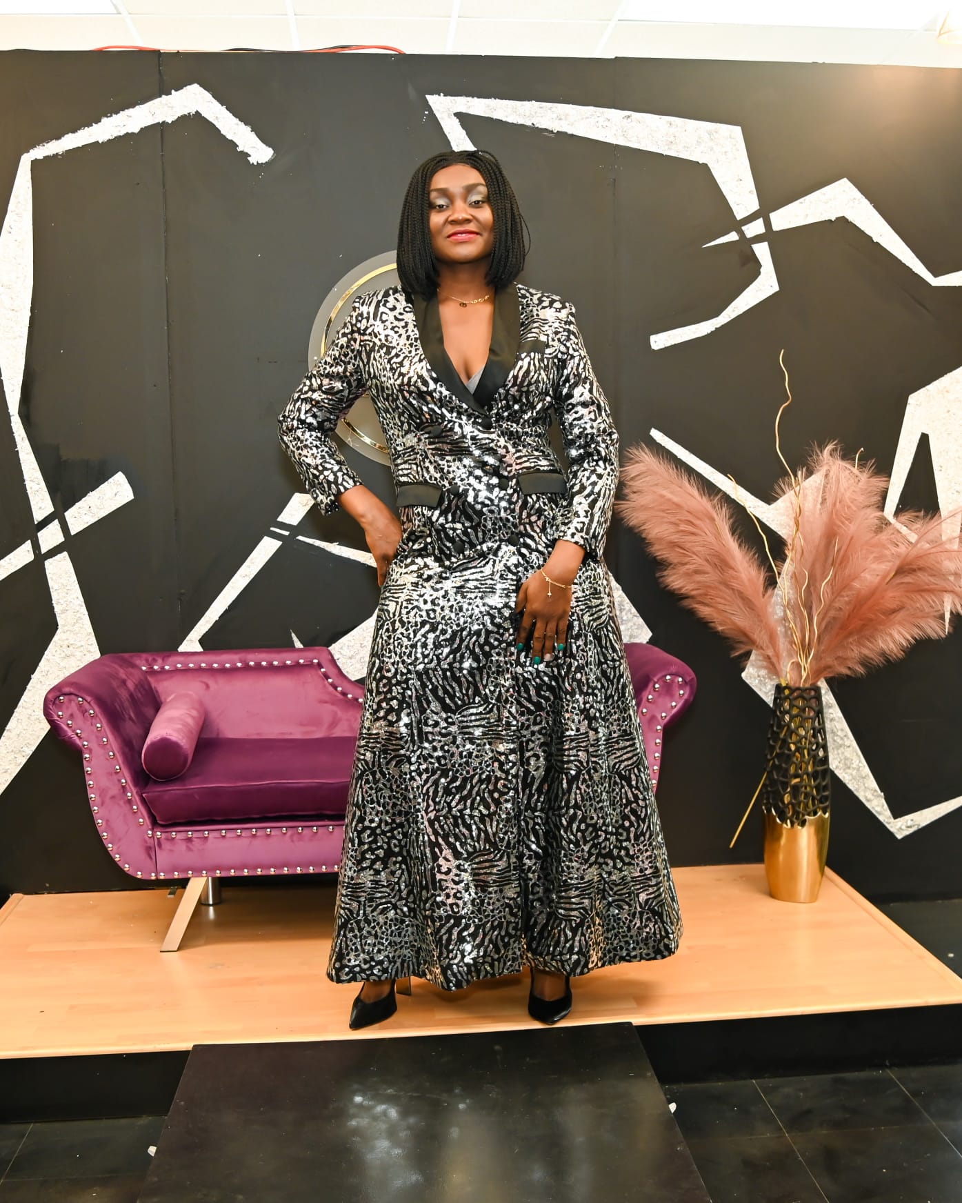 ATL's Finest Sequin Print Blazer Dress