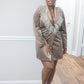 ATL's Finest Feathered Beige Dress