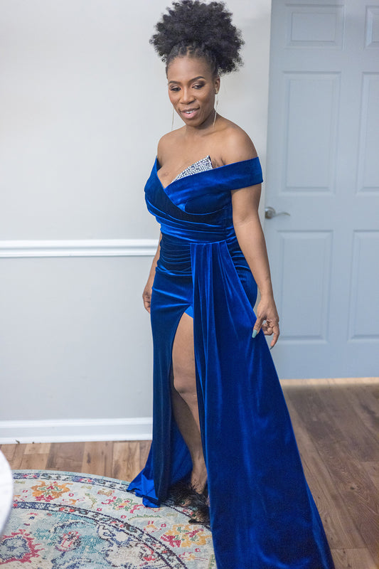 ATL's Finest Blue Off The Shoulder Dress