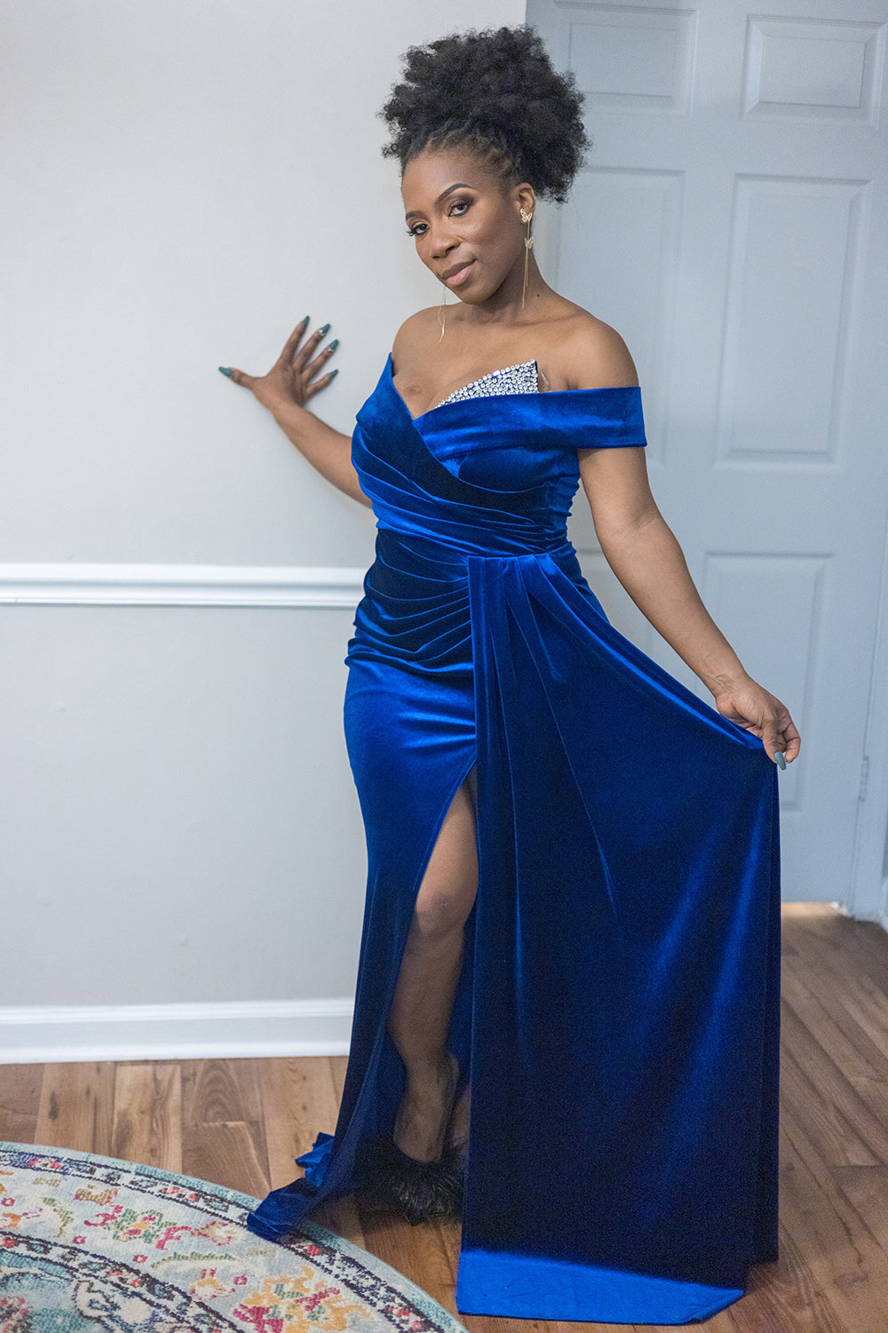 ATL's Finest Blue Off The Shoulder Dress